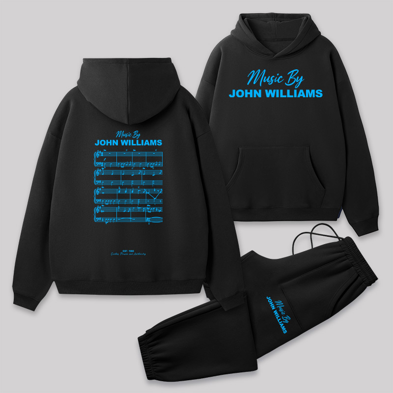 Music by John Williams Front and Back Printed Geek Fleece Hoodie Set