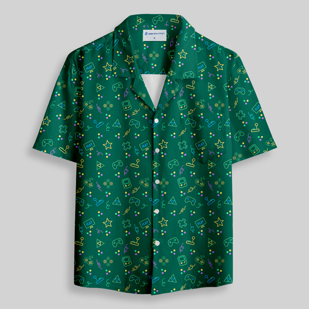 Game Icon Vintage Button Up Pocket Shirt