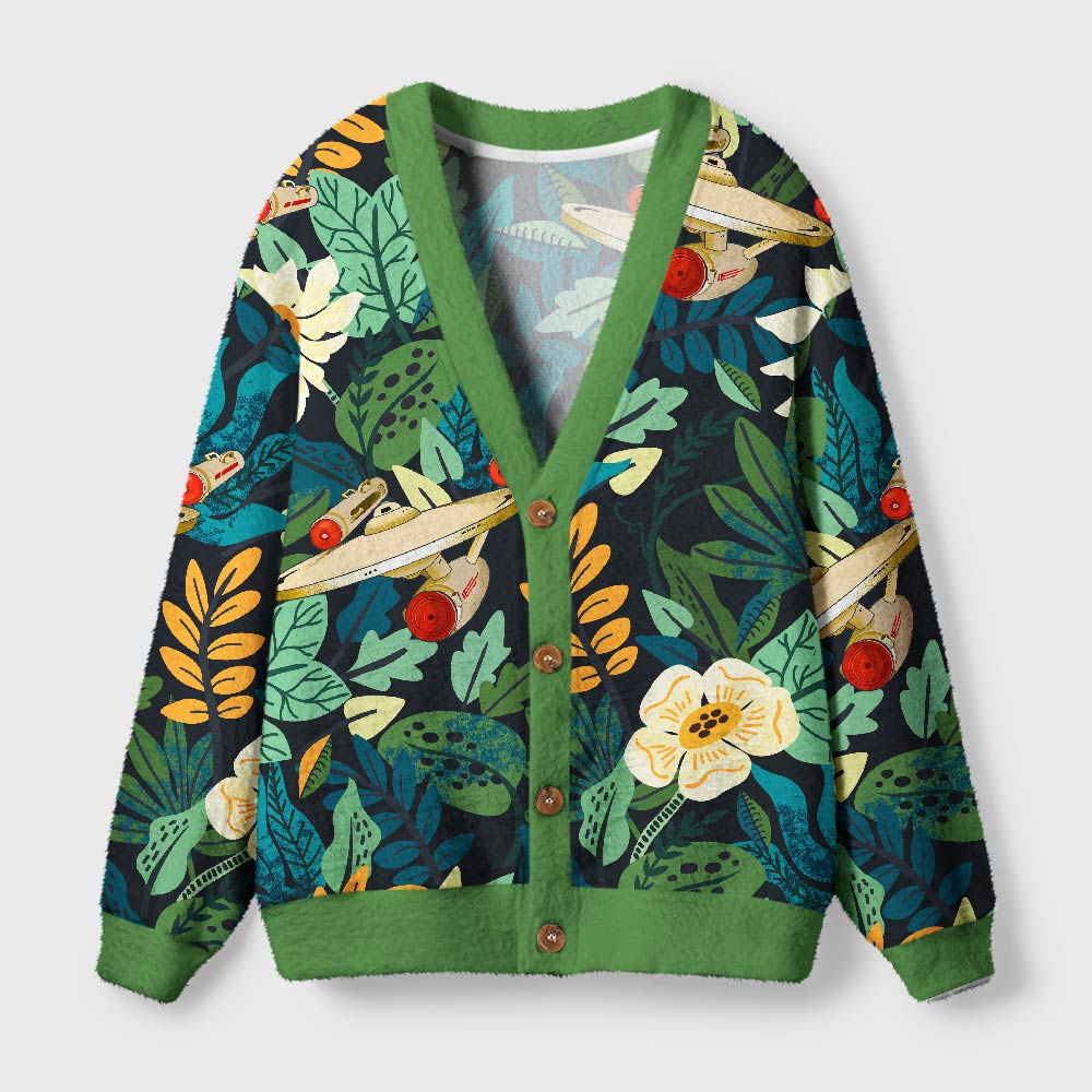 Scifi Spacecraft Hawaii Geek Ugly Cardigan Sweaters