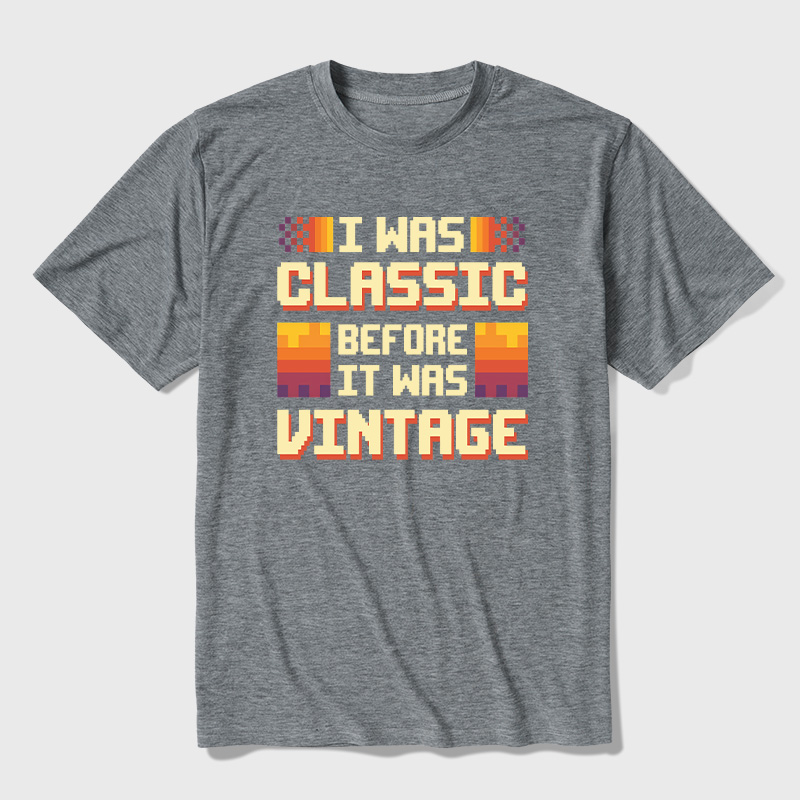 Retro 8-Bit Classic Before Vintage Aesthetic Ultra Soft Heather Tees
