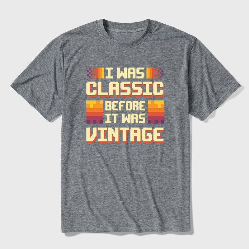 Retro 8-Bit Classic Before Vintage Aesthetic Ultra Soft Heather Tees