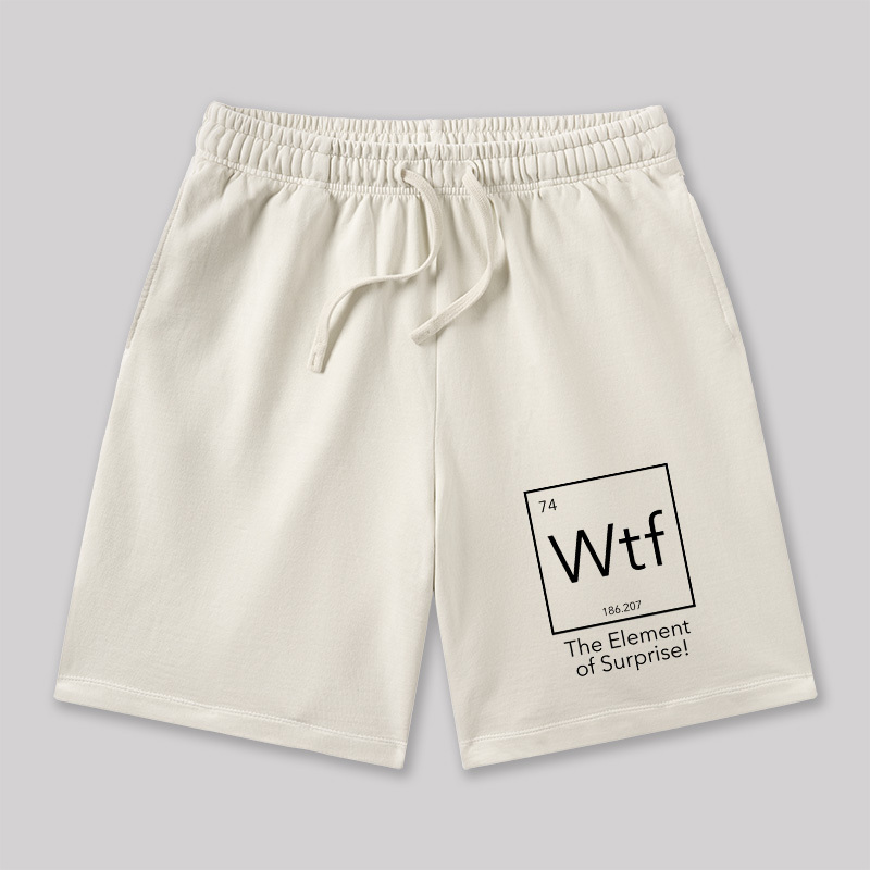 Wtf The Element of Surprise Geeky Washed Shorts