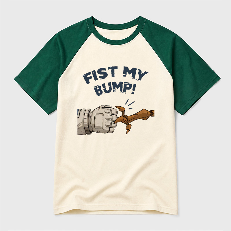 Fist My Bump Funny Geek Retro Raglan T-Shirt