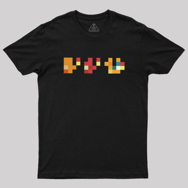 Pixel Fire Lizard Geek T-Shirt