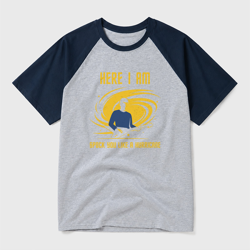 Spock You Like A Hurricane Sci-Fi Rock Geek Retro Raglan T-Shirt