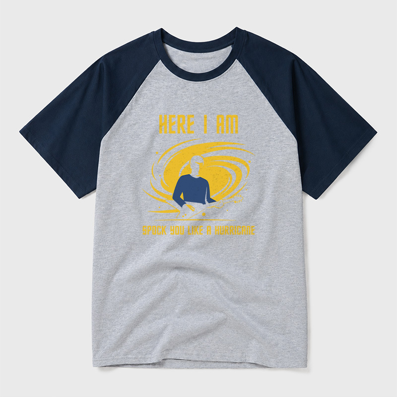 Spock You Like A Hurricane Sci-Fi Rock Geek Retro Raglan T-Shirt