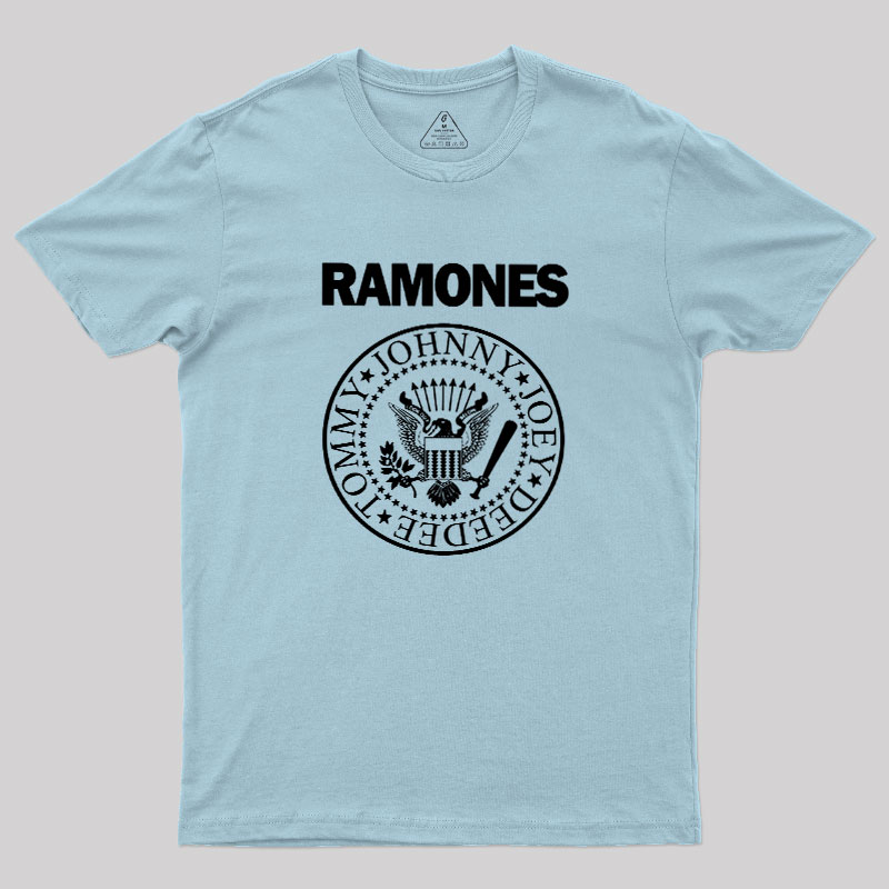 White Design of Ramones Geek T-Shirt