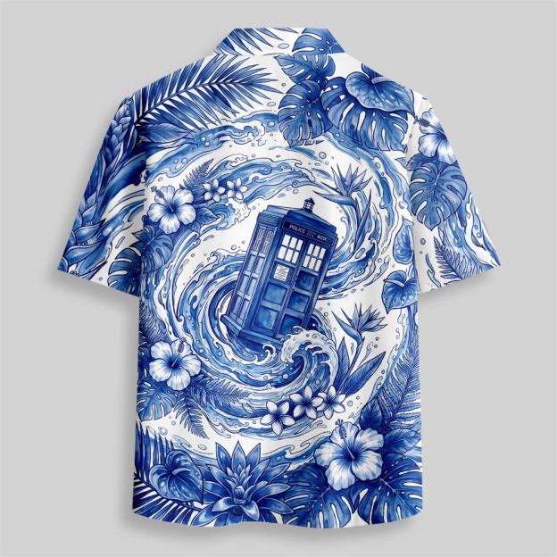 Blue Tides of Time Button Up Pocket Shirt
