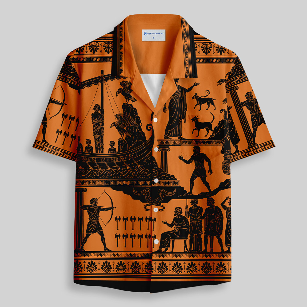 The Odyssey Greek Mythology Button Up Pocket Shirt