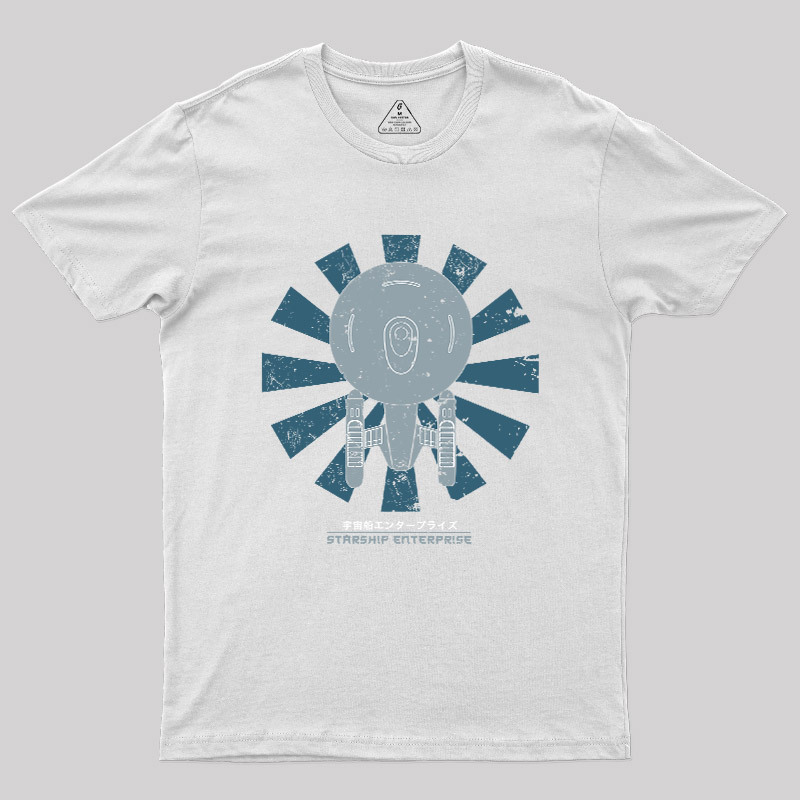 Starship Enterprise Retro Japanese Star Trek Geek T-Shirt