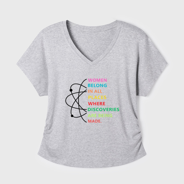 Women Belong In Science Geek Dolman Sleeve V-Neck Shirt