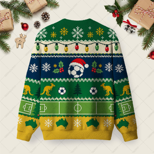 HO HO GOAL Ugly Christmas Fuzzy Fleece Sweatshirt