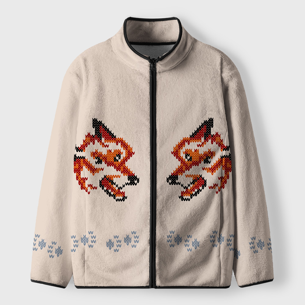 Fox Cardigan (Space Rescue Mission) Geek Polar Fleece Full-Zip Jacket