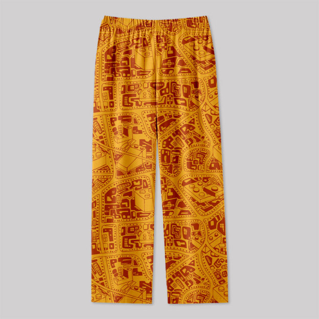 3D Map Lego Yellow Geek Loungewear Pants