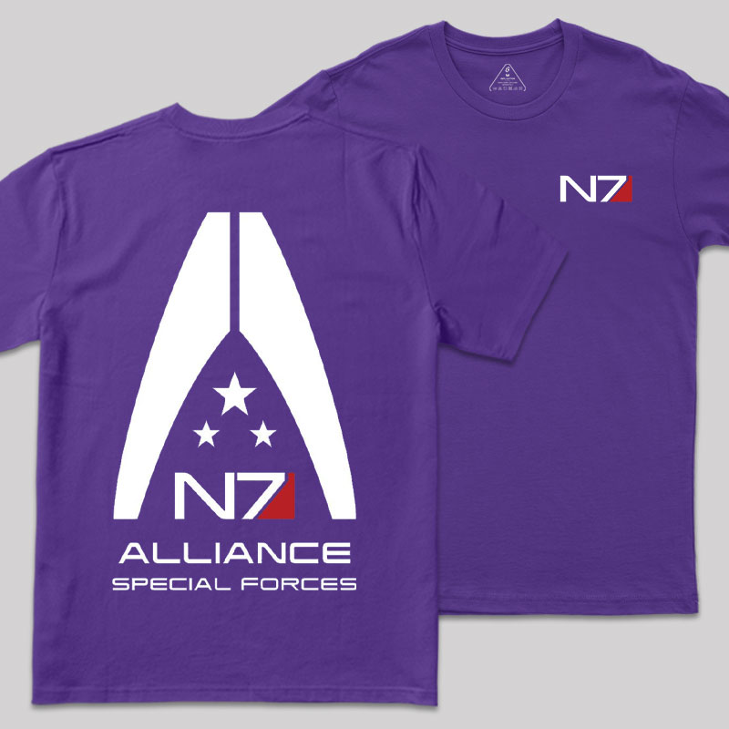 Mass Effect N7 Front and Back Printing Geek T-Shirt