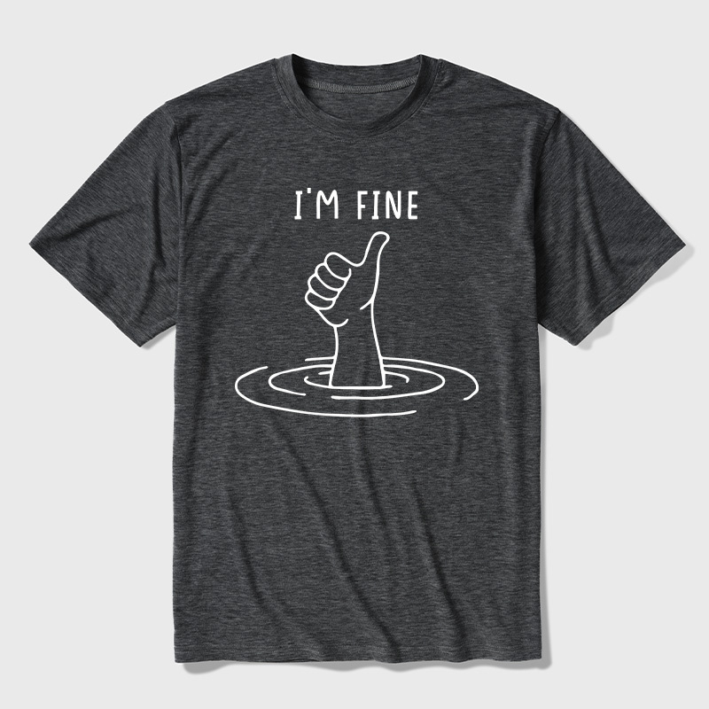 I'm Fine Like Hand Thumbs Up On Water Surface Ultra Soft Heather Tee