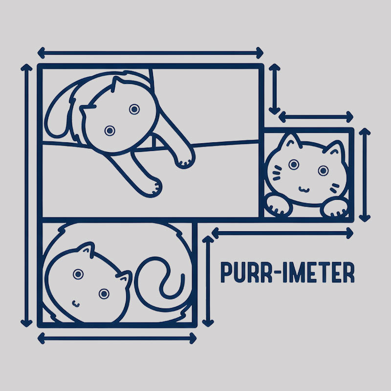 Purr-imeter Maths Cat Pun Geek T-Shirt