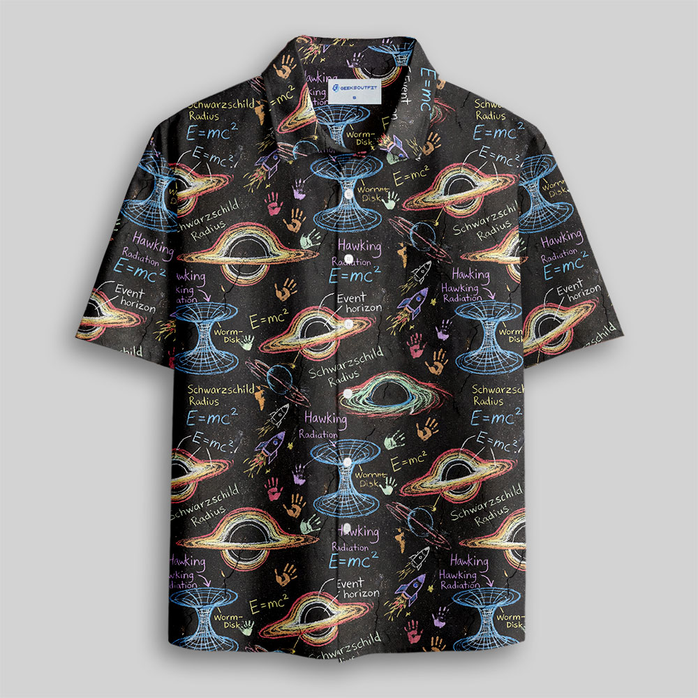 Chalkboard Universe Button Up Pocket Shirt