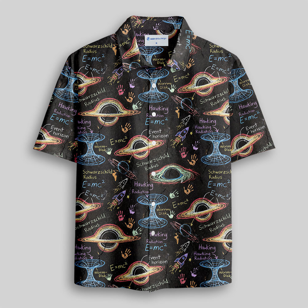 Geeksoutfit Chalkboard Universe Button Up Pocket Shirt for Sale