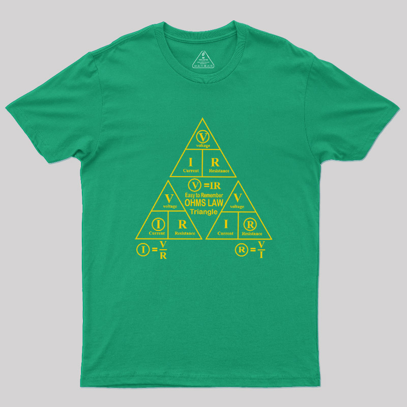 Electrical Ohms Law Triangle Formula Chart Geek T-Shirt