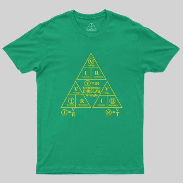 Electrical Ohms Law Triangle Formula Chart Geek T-Shirt