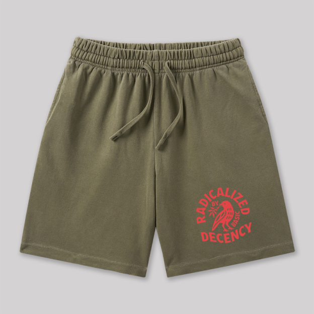 Radicalized By Basic Decency Geeky Washed Shorts