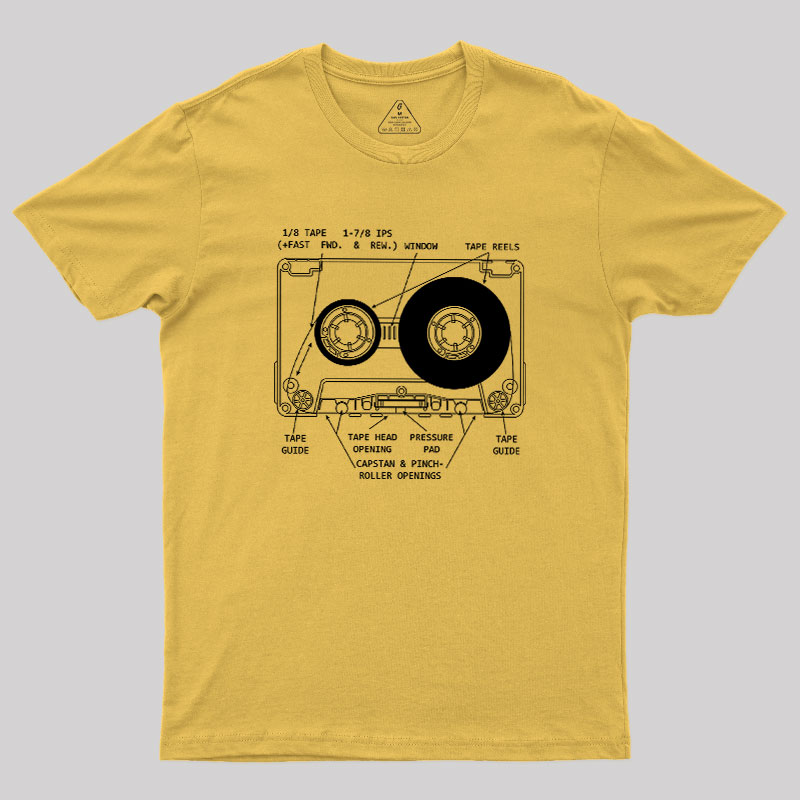 Anatomy of a Cassette Tape Geek T-Shirt