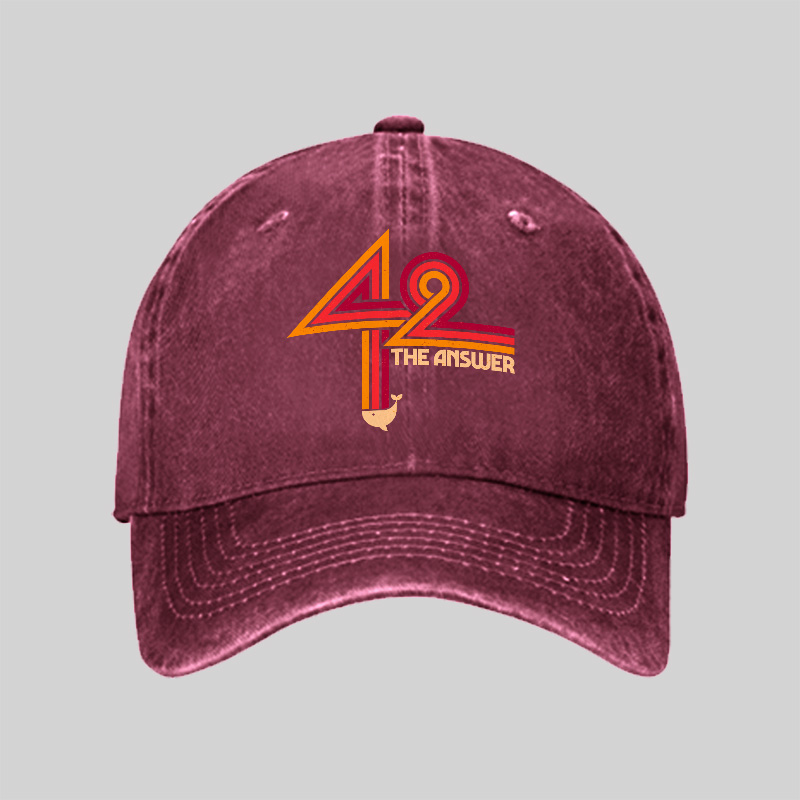 42 The Ultimate Answer Geek Washed Vintage Baseball Cap