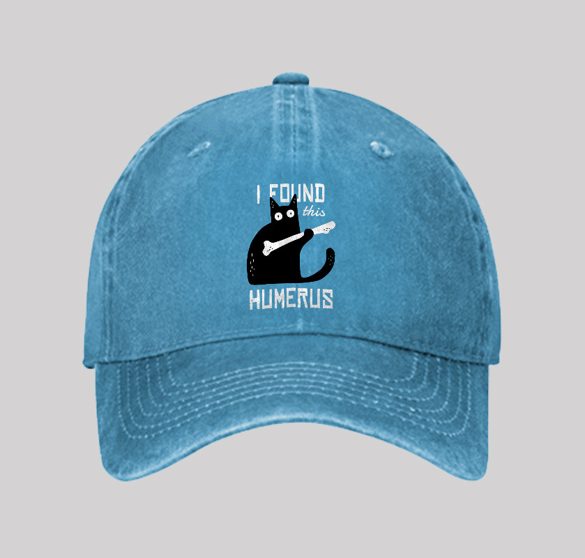 Cat With A Bone Washed Vintage Baseball Cap