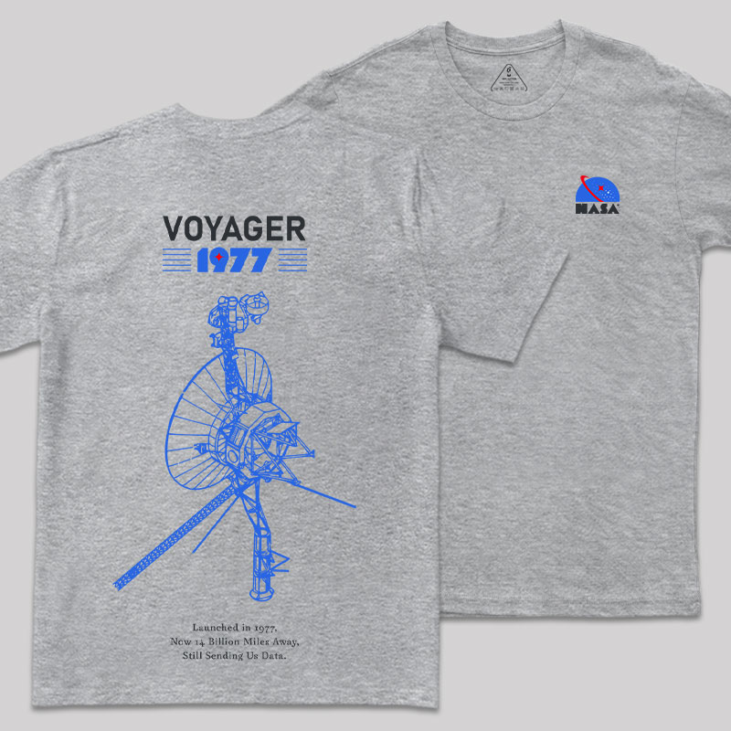 VOYAGER 1977 Front and Back Printing Geek T-Shirt