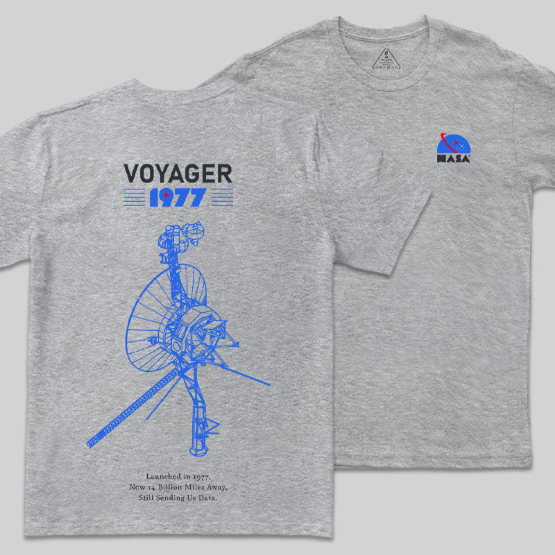 VOYAGER 1977 Front and Back Printing Geek T-Shirt