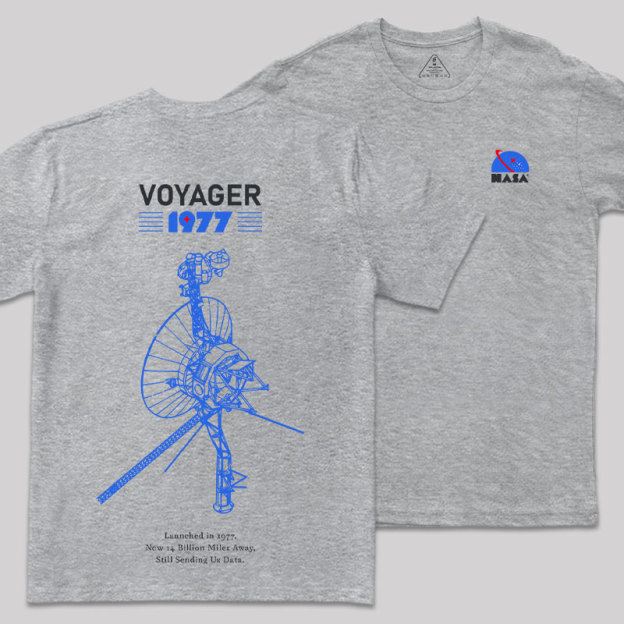 VOYAGER 1977 Front and Back Printing Geek T-Shirt
