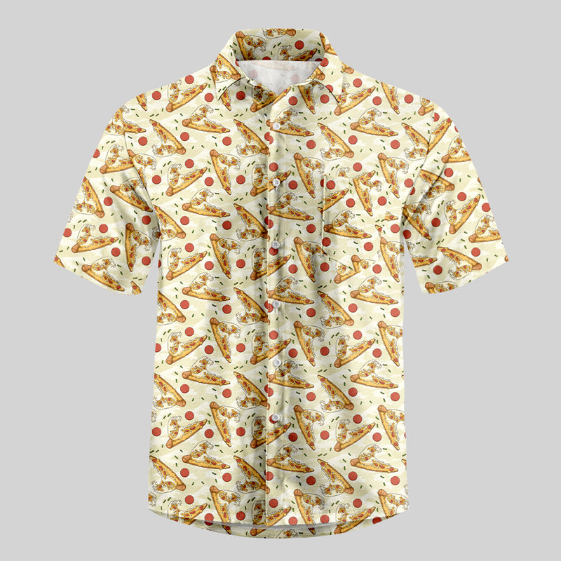 Pizza Surfboard Button Up Pocket Shirt