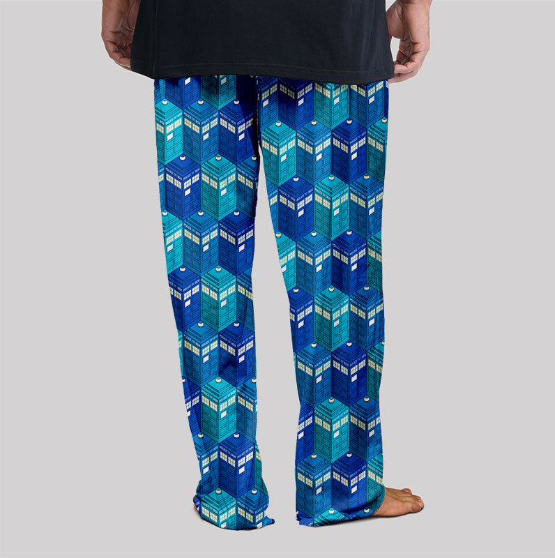 Blue Phone Booth Geek Loungewear Pants
