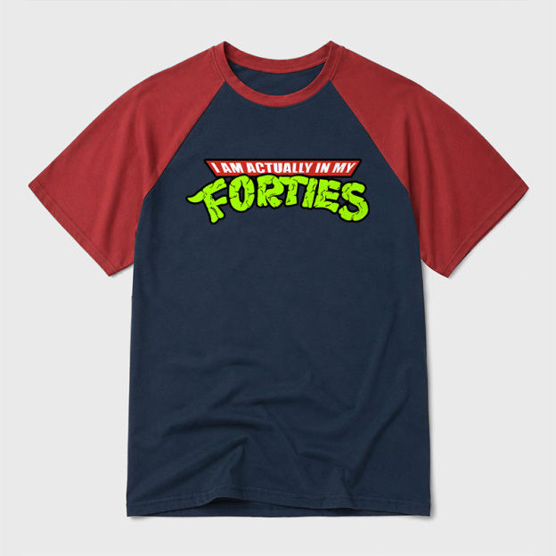 I Am Actually In My Forties Geek Retro Raglan T-Shirt