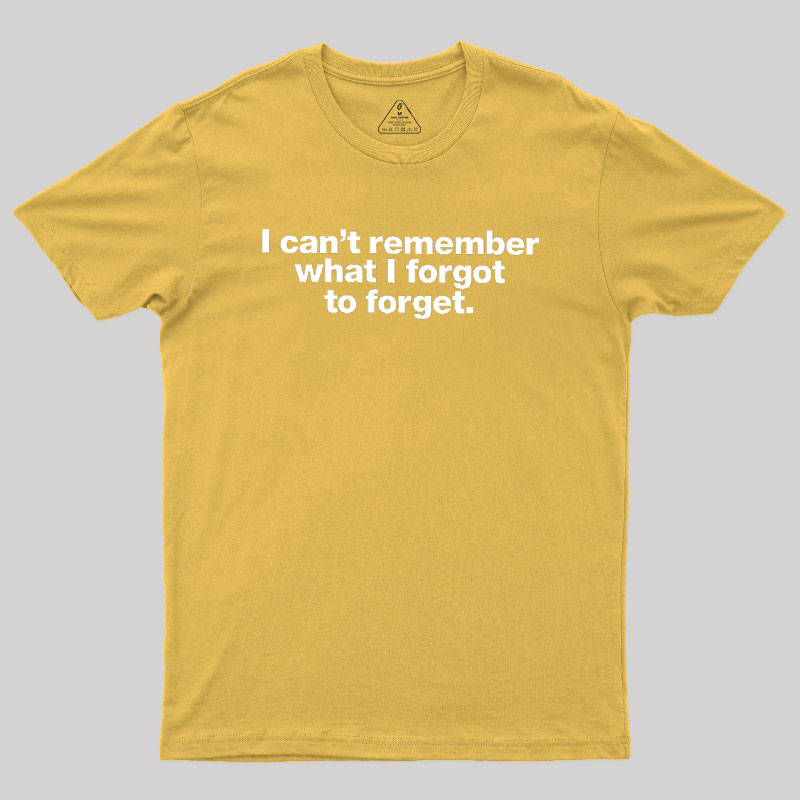 I Can Not Remember What I Forgot To Forget Geek T-Shirt