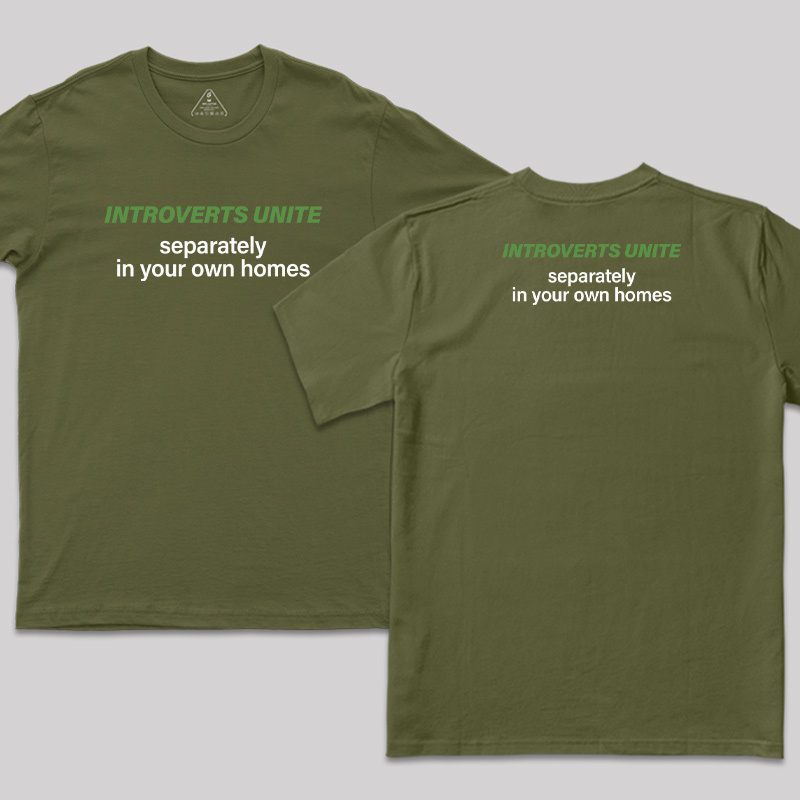 Introverts Unite Front and Back Printed T-Shirt