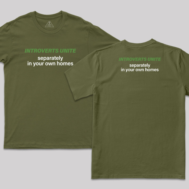 Introverts Unite Front and Back Printed T-Shirt