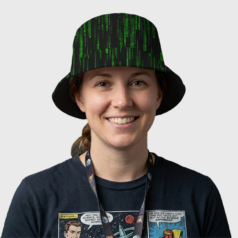 Follow the White Rabbit Black Geek Bucket Hat