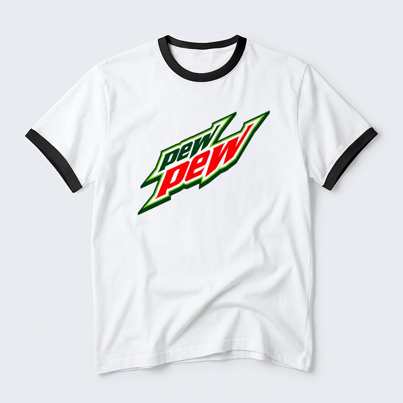 Pew Pew Geek Retro Ringer T-Shirt