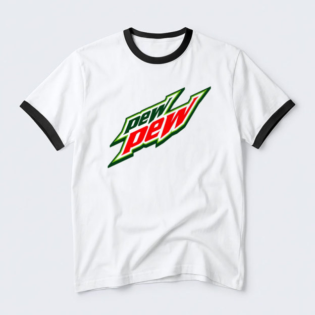 Pew Pew Geek Retro Ringer T-Shirt