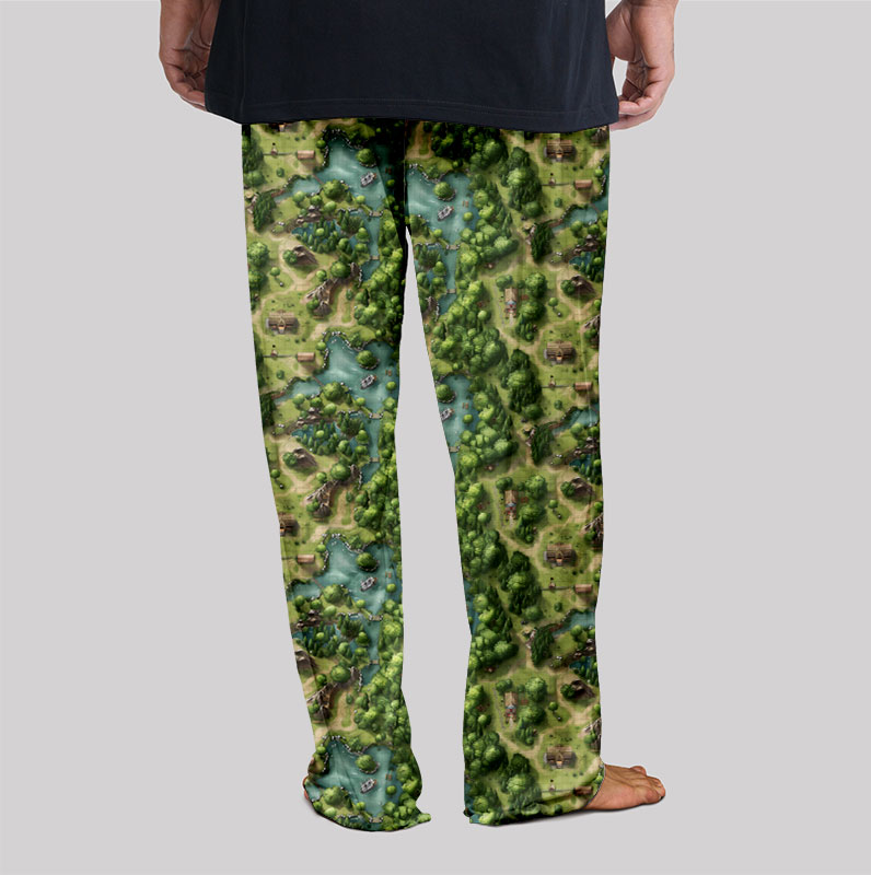 RPG Game Forest Map Geek Loungewear Pants