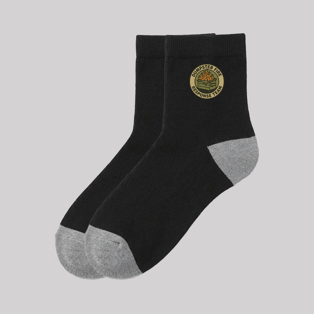 Dumpster Fire Response Team Geek Cotton Daily Socks