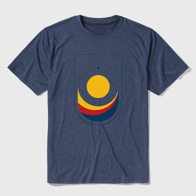Retro Astronaut Patch Print Ultra Soft Heather Tees