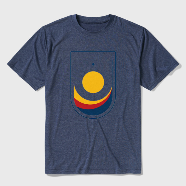 Retro Astronaut Patch Print Ultra Soft Heather Tees