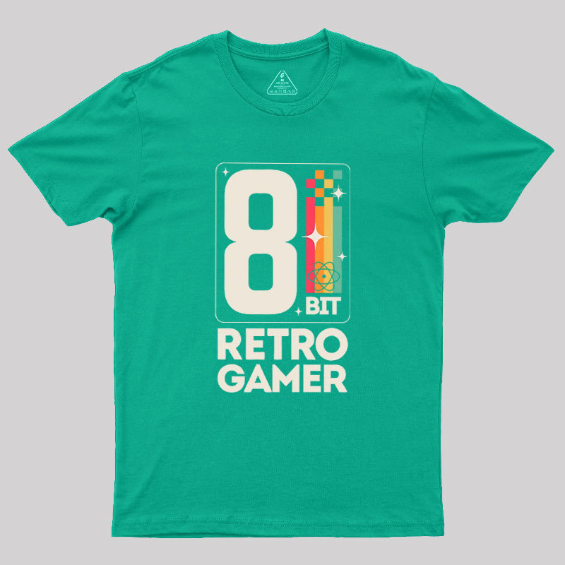 Retro Gamer Pixel 8 Bit Geek T-Shirt