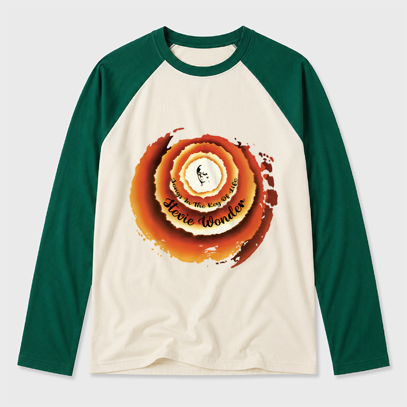 Stevie Wonder Songs In The Key Of Life Geek Retro Raglan Long-Sleeve Tee