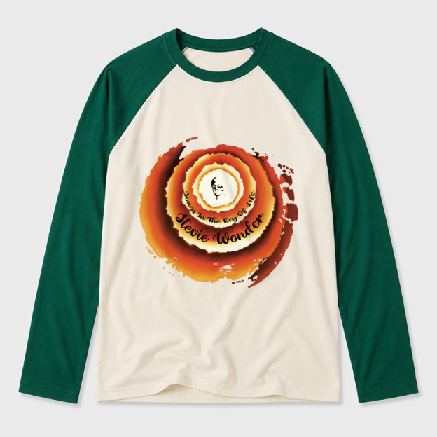 Stevie Wonder Songs In The Key Of Life Geek Retro Raglan Long-Sleeve Tee