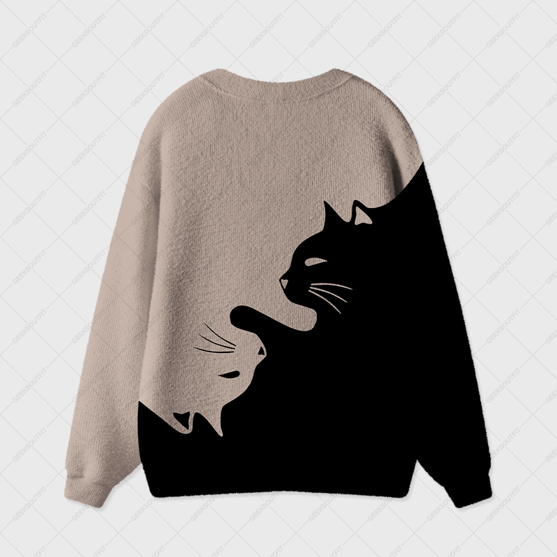 Cats Rule Geek Ugly Cardigan Sweaters 