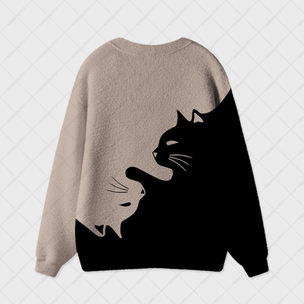 Cats Rule Geek Ugly Cardigan Sweaters 